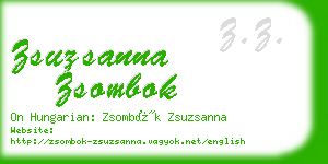 zsuzsanna zsombok business card